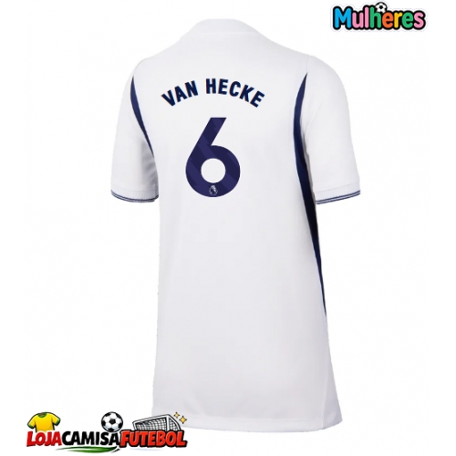 Camisa de Futebol Tottenham Hotspur Jan Paul van Hecke #6 Equipamento Principal Mulheres 2026-27 Manga Curta